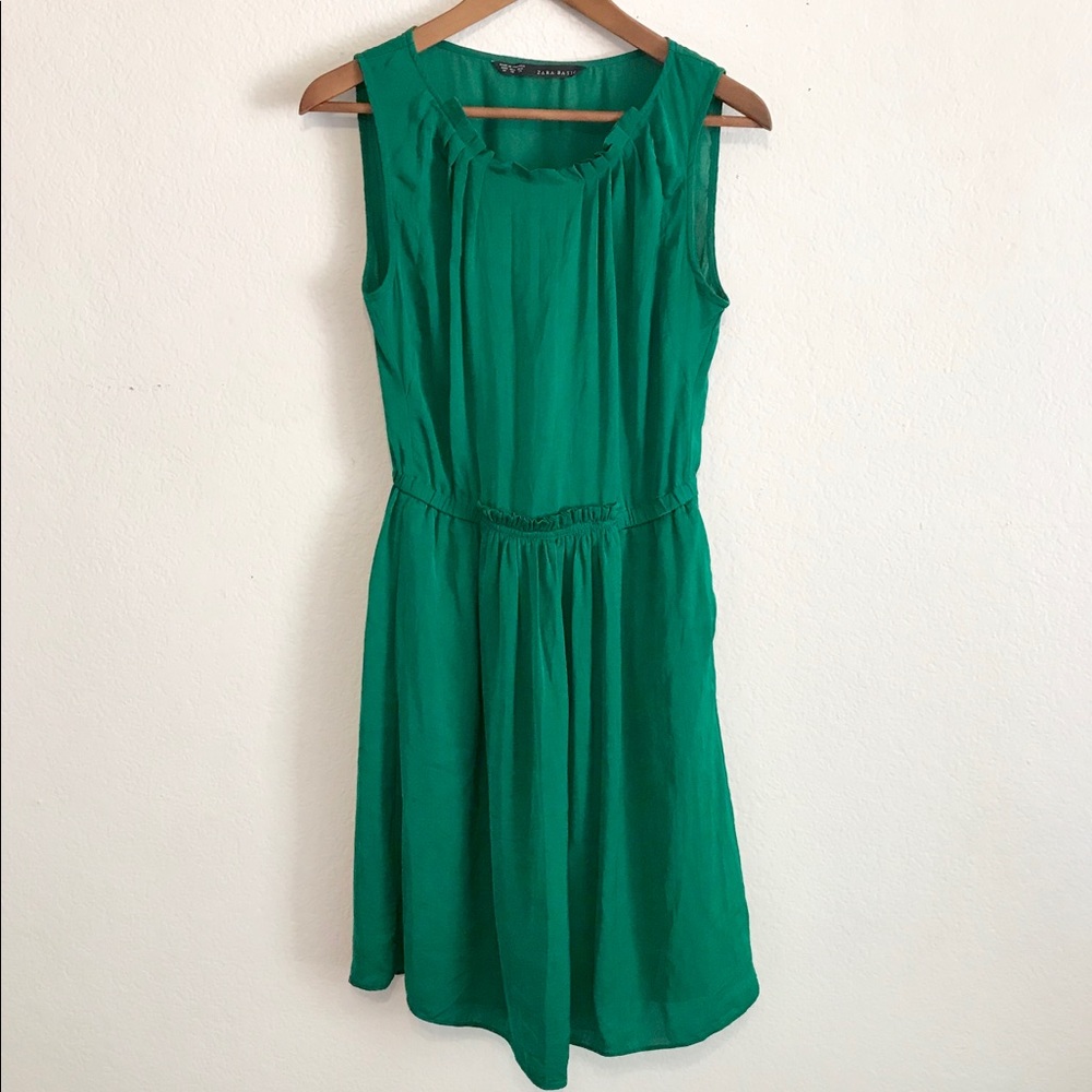 ZARA // Green Emerald Sleeveless Dress